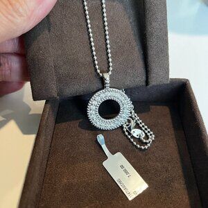 Roberto Coin Siena 18K White Gold & 0.48 TCW Diamond Open Circle Large Pendant N